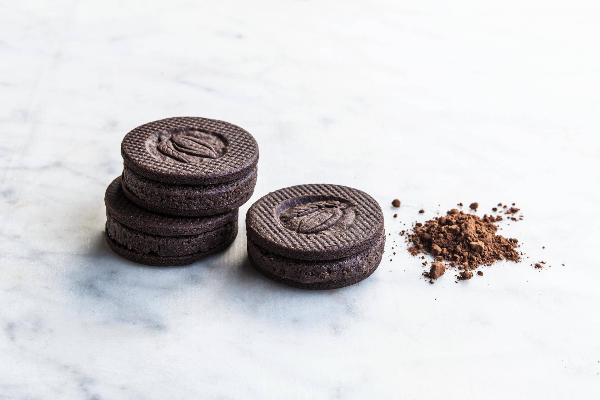 Cookies made with natural dark cocoa powder