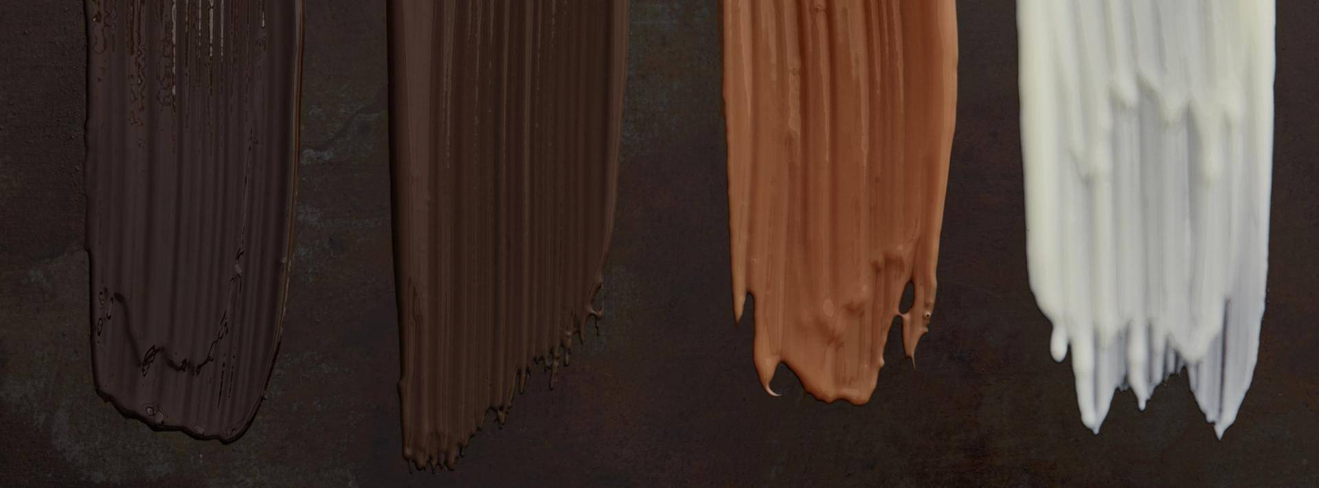 swatches of chocolate, from dark to white