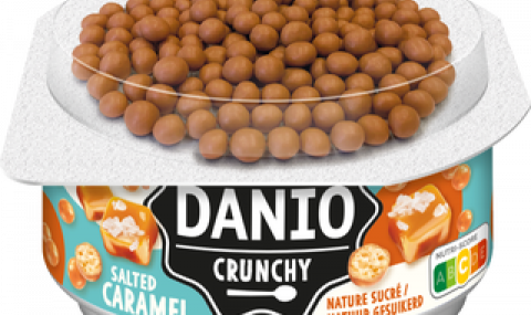 Danone Danio Crunchy with salted caramel crispy bites