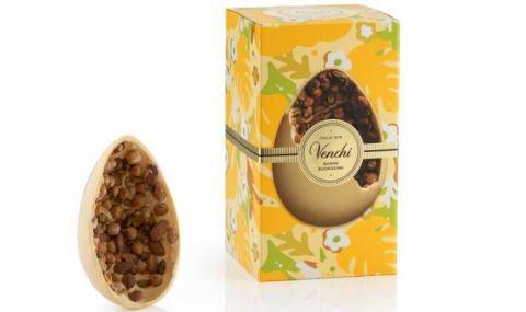 Venchi (IT) - White chocolate Easter egg with tasty Piedmont hazelnuts, almonds, and salted pistachios