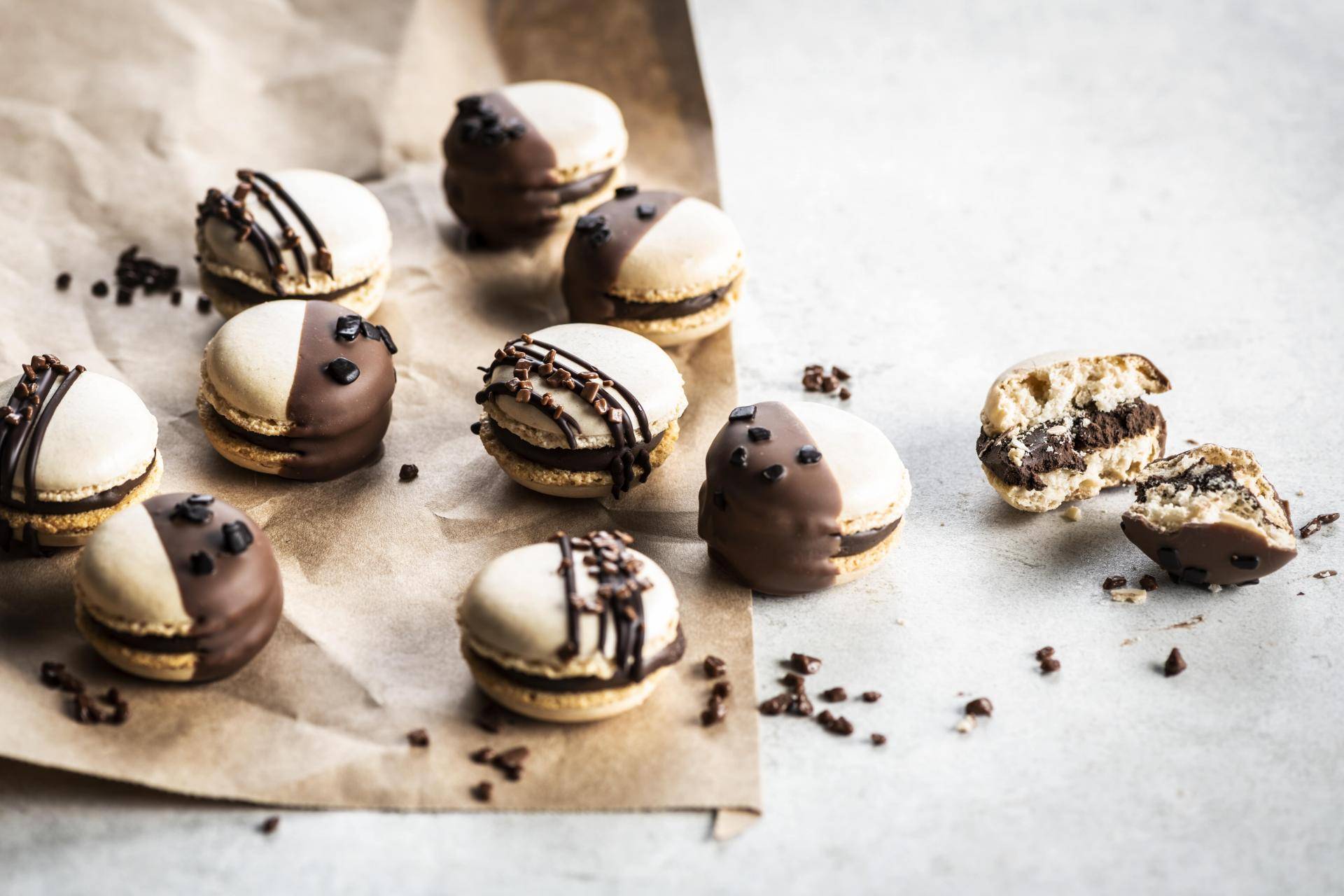 chocolate macarons