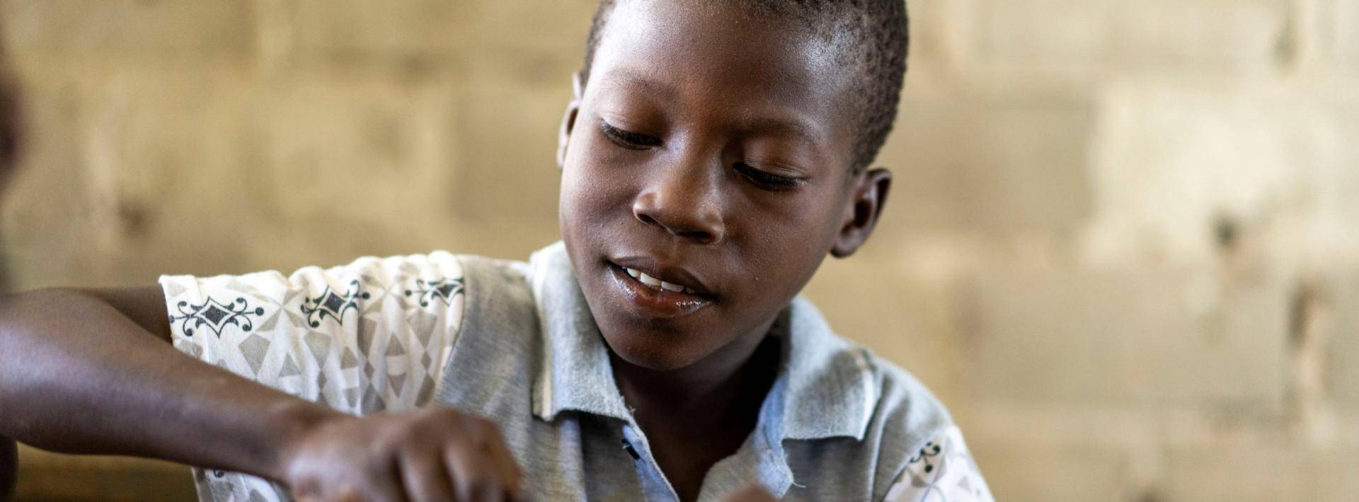 Children writing a story