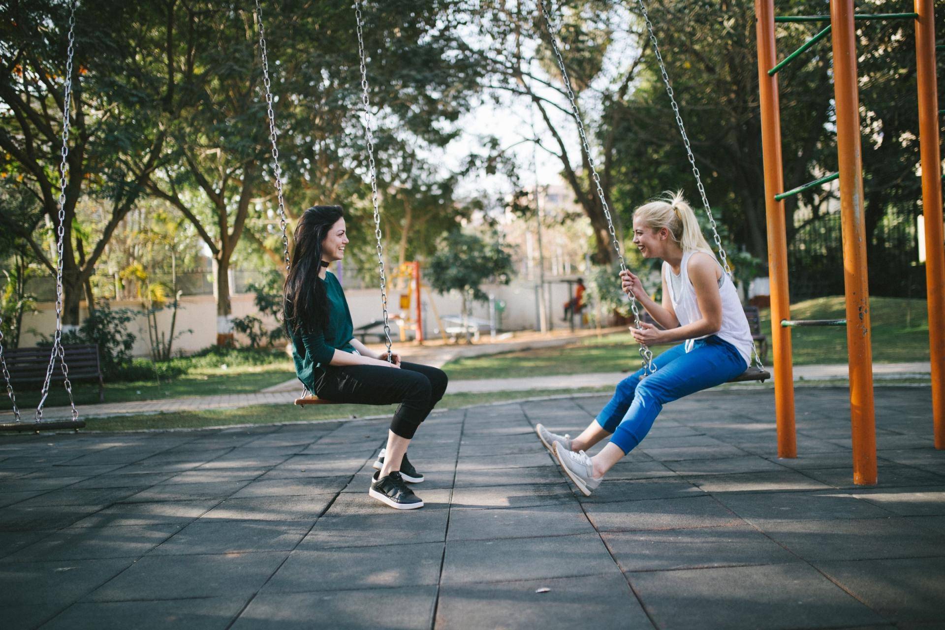 image by Bewakoof, two girls on swings