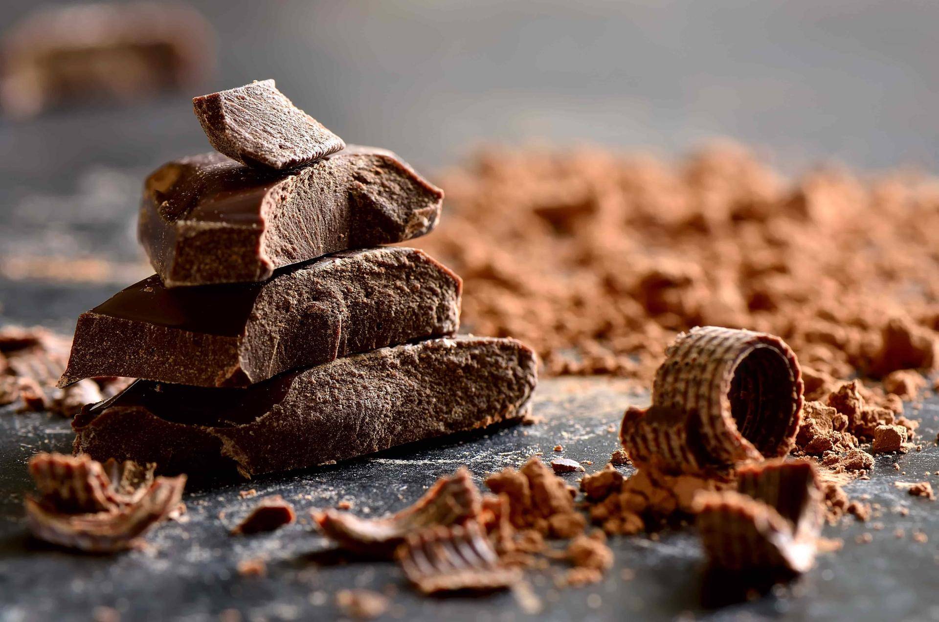 chocolate tabs and shavings 