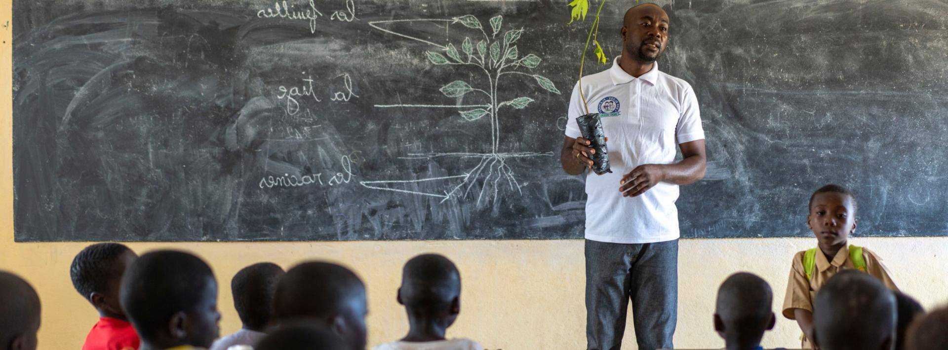 Teacher in cocoa farming community