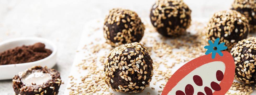 Vegan chocolate energy protein balls