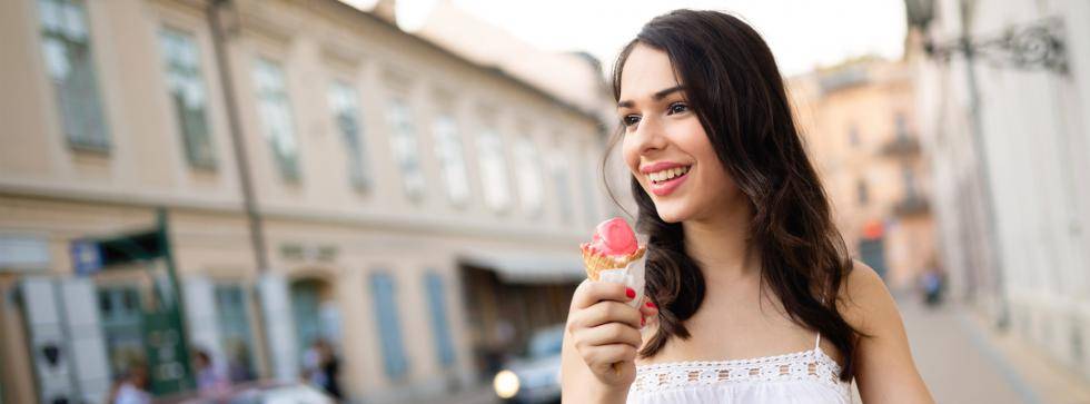 woman eating ice cream 