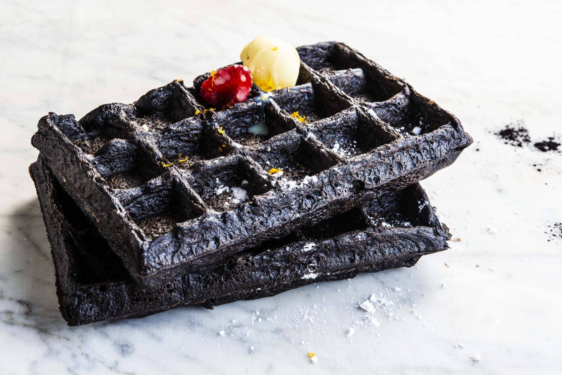 Waffles with Black Cocoa Powder