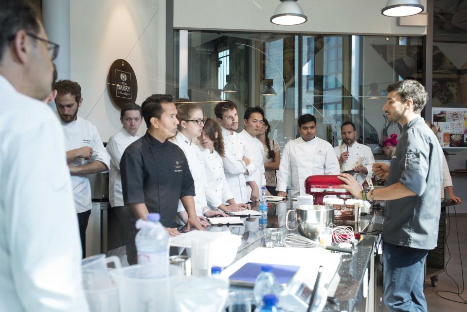 Chefs at work in the new Chocolate Academy center in Milan