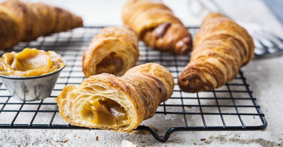 Croissants with a smooth caramel filling