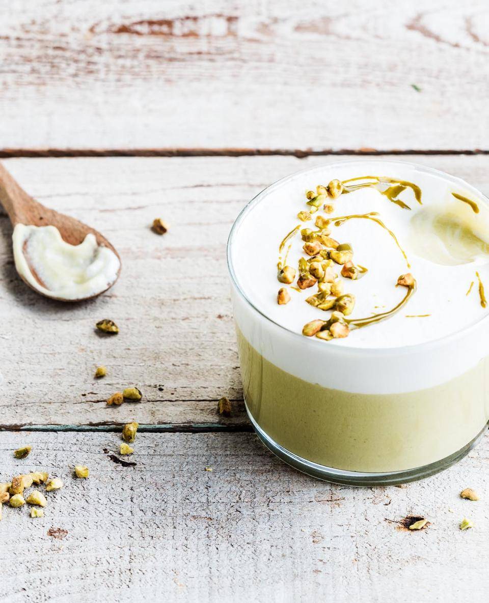 Vegan pistachio plantbased dessert