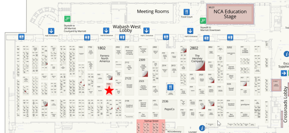 Sweets & Snacks Booth Location
