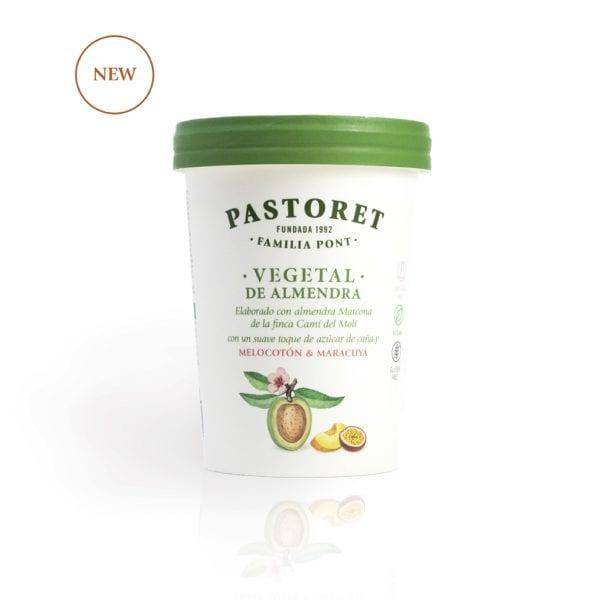 Pastoret (Spain) almond-based yogurt, peach and passionfruit flavored. Made with Marcona almond and Pyrenean water.