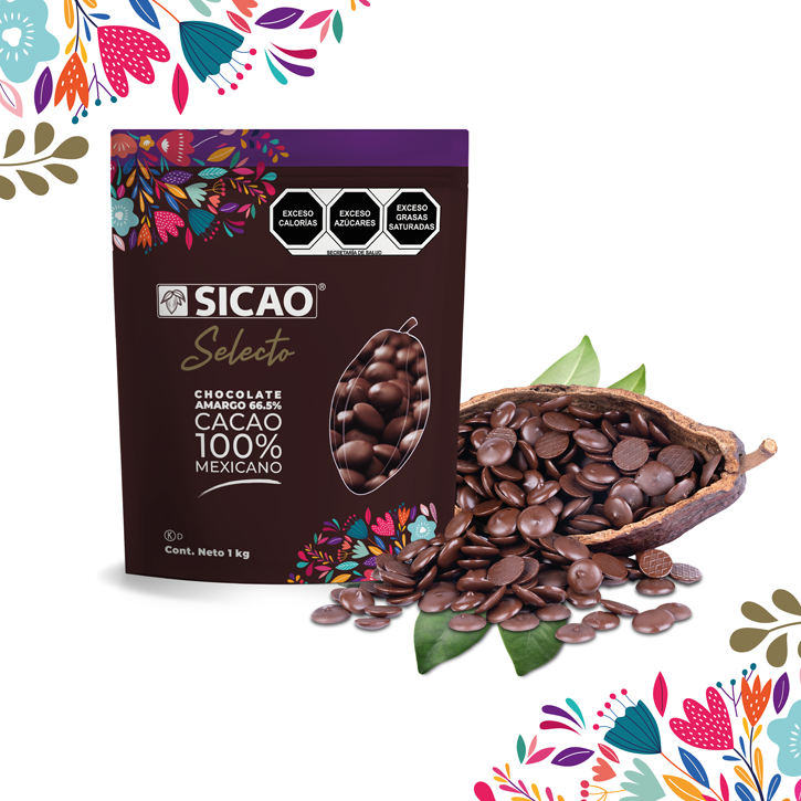 Chocolate amargo 66.5% cacao, con un sabor intenso a cacao con notas tostadas, ácidas y ligeramente frutales.